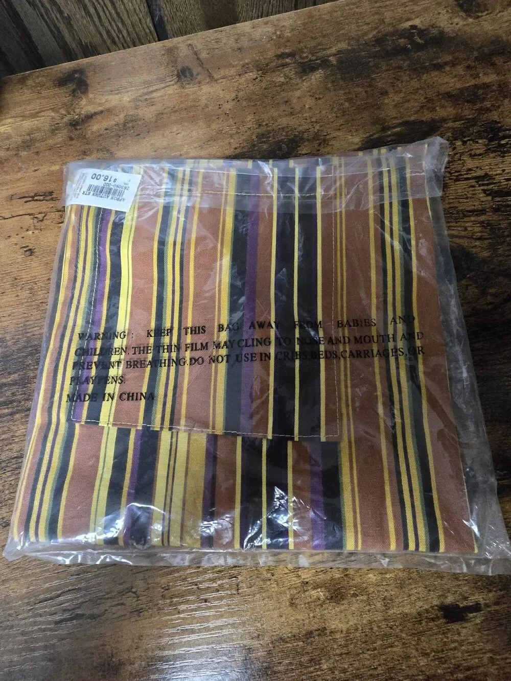 Longaberger Apron In Autumn Stripes Fall Colors